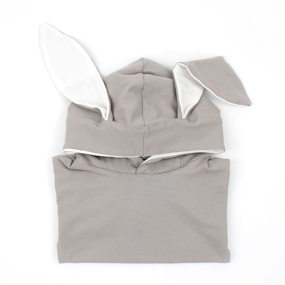 BIO Hoodie "Hasenohren" steingrau