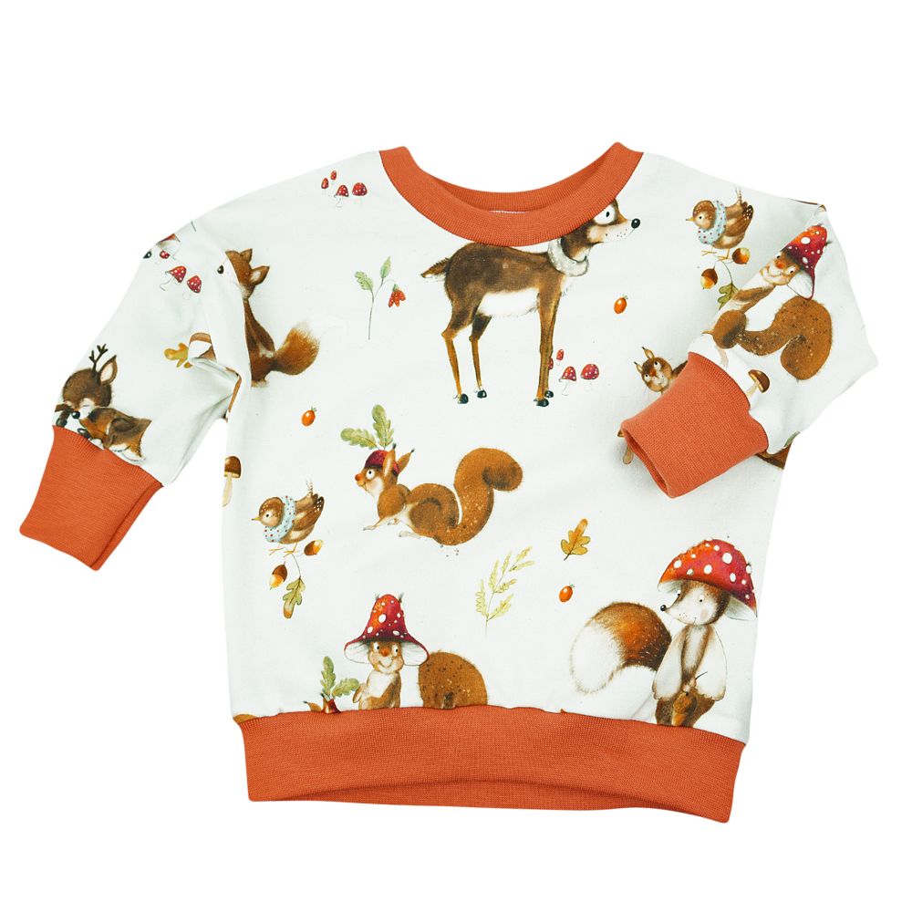 BIO Langarmshirt "Waldtiere"