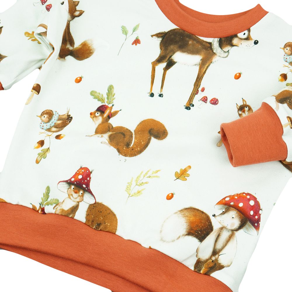 BIO Langarmshirt "Waldtiere"