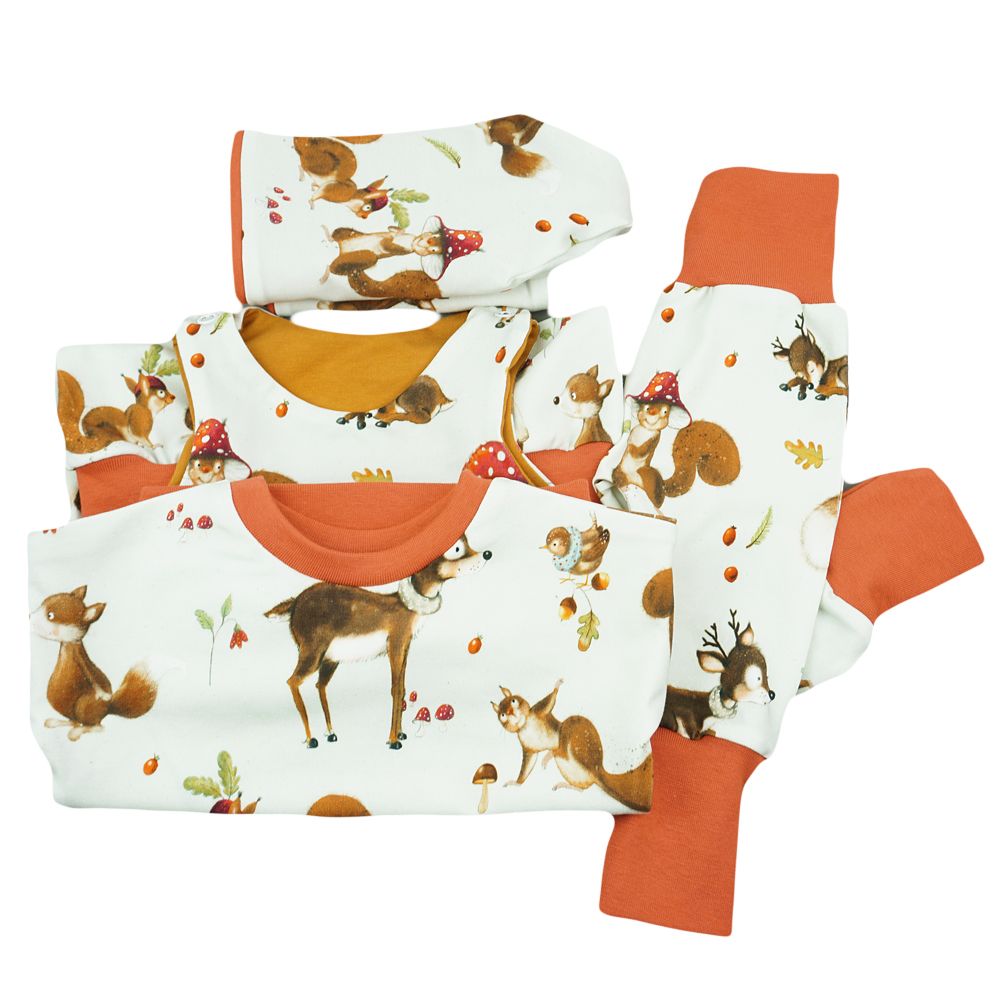 BIO Langarmshirt "Waldtiere"