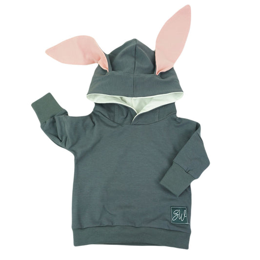 BIO Hoodie "Hasenohren" dunkelgrau