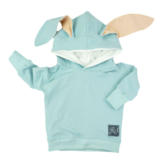 BIO Hoodie "Hasenohren" gletscher